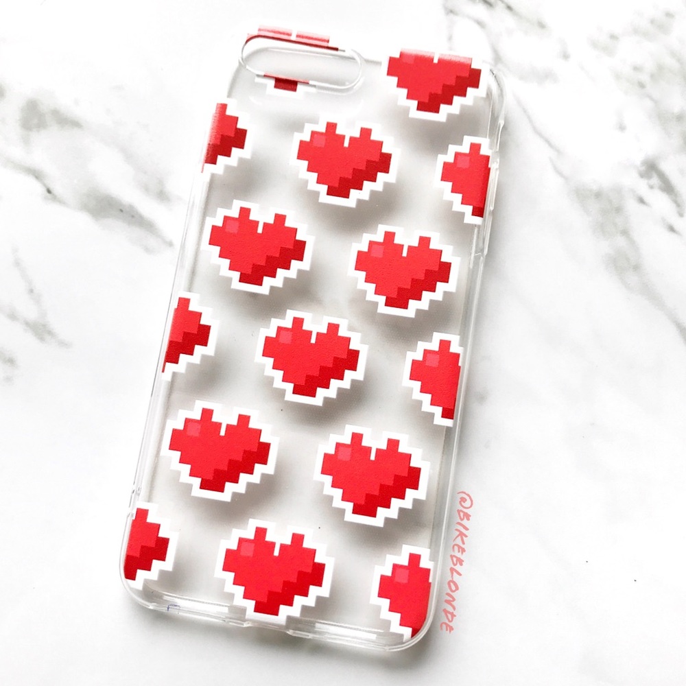 NEW iPhone 7 Plus/8 Plus Clear Heart Emoji Case - Picture 1 of 3